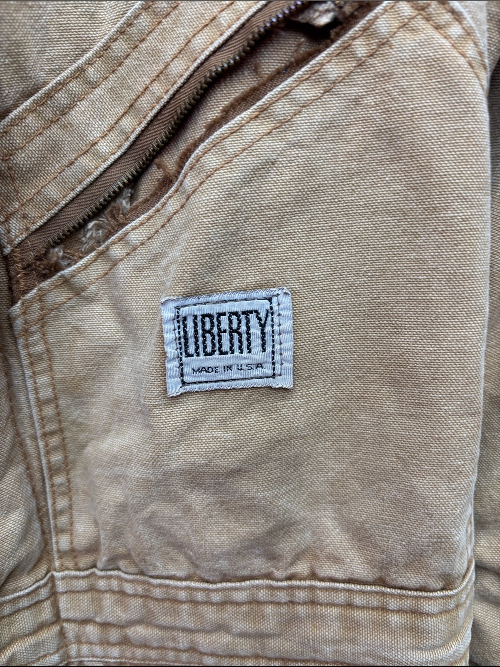Liberty Insulated Brown Coverall with Red Lining - Picture 3 of 6
